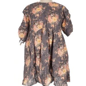 Paris Atelier & Other Stories Floral Casual Dress in Gray and Peach